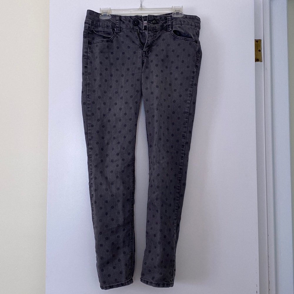 Gray polka dot jeans